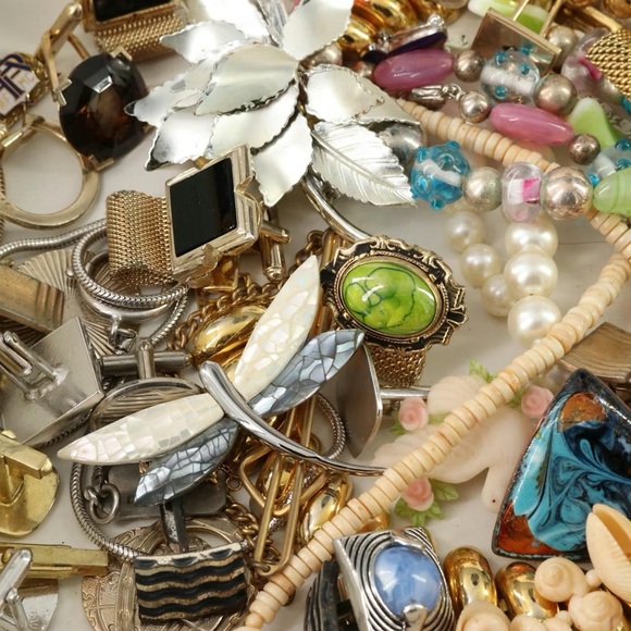 Vintage Estate Sale Jewelry Collection - Silver Gold Quartz Enamel - Picture 2 of 3